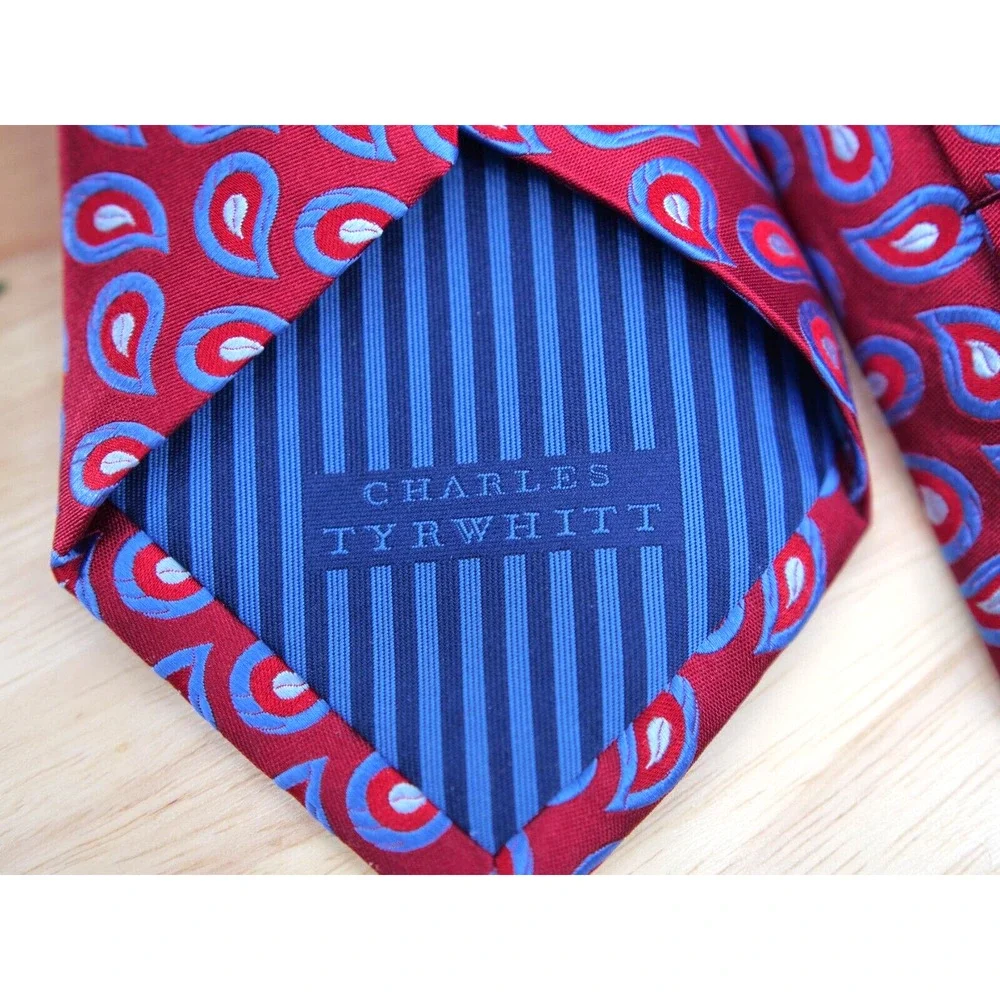 Charles Tyrwhitt Paisley Red Tie 100% Silk